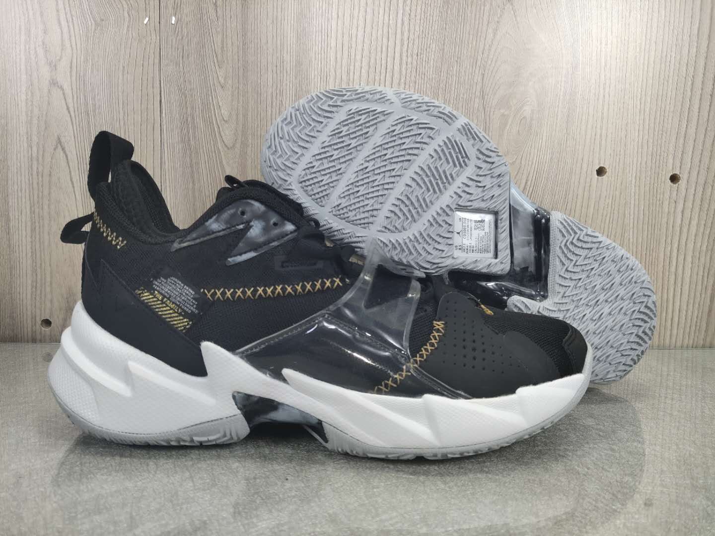 Jordan Why Not Zer0.3 Black Gold White Shoes - Click Image to Close